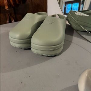 Adidas Green Mules with Chunky Platform Sole